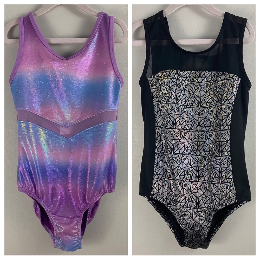Cat & Jack Set of 2 Metallic Tank Leotards